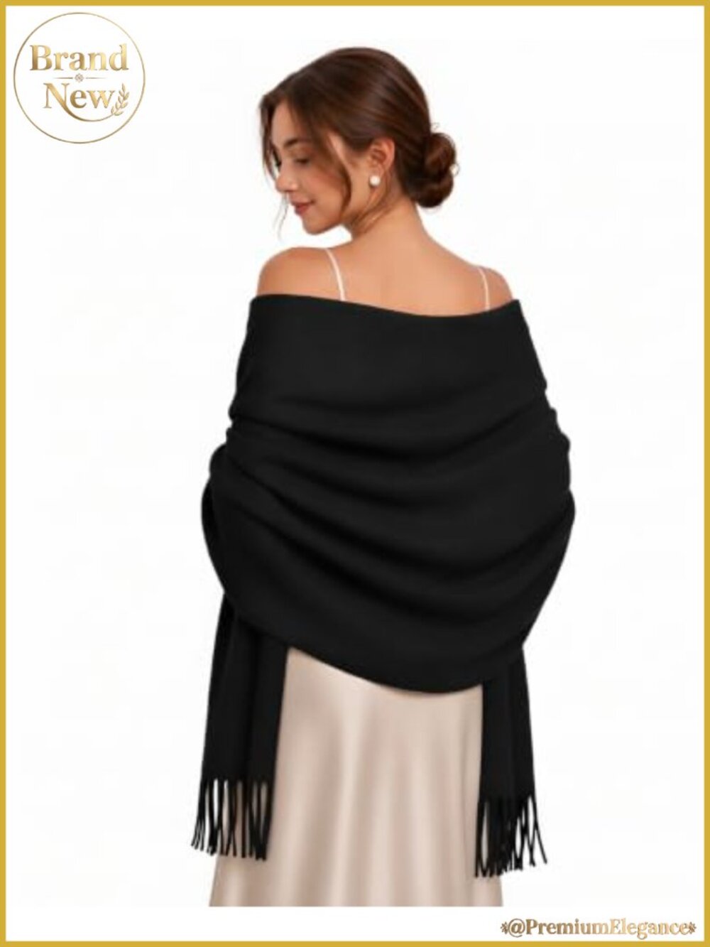 Pashmina Shawl Wrap Polyester 27.6x78.7 Scarf for Wedding Bridal